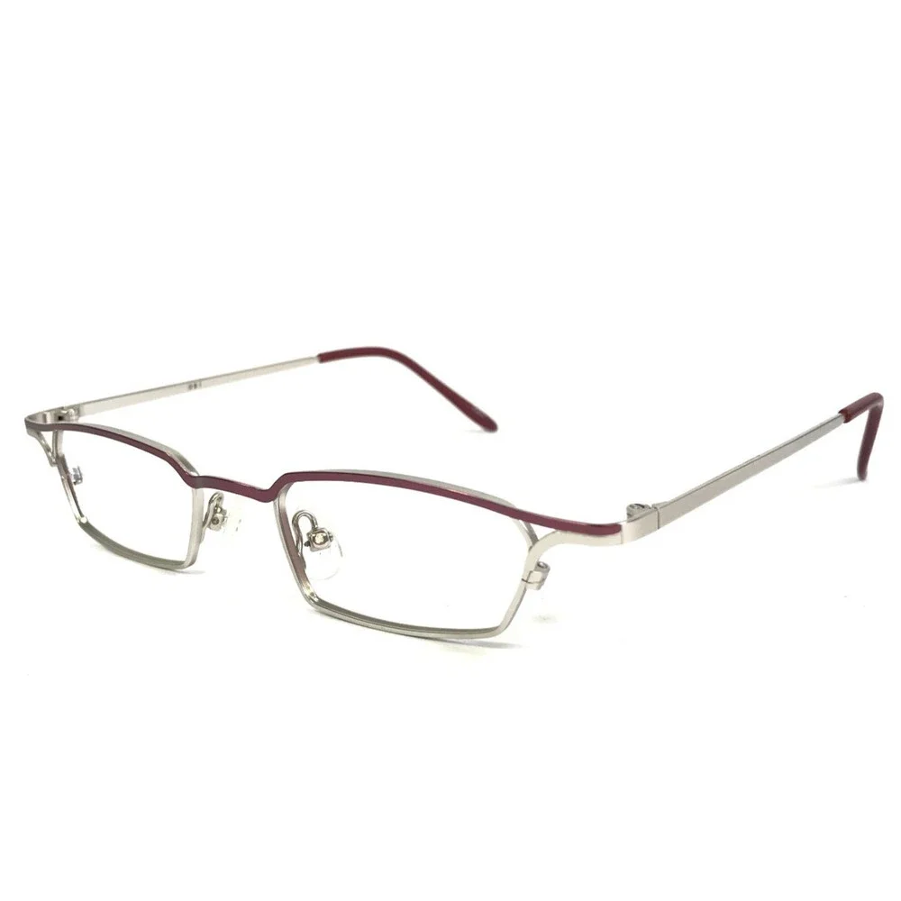 Ogi Eyeglasses Frames 2081 COL. 82 Red Silver Rectangle Wire Rim 42-19-135
